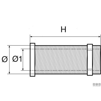 Passascafo lungo d22.7mm grigio 