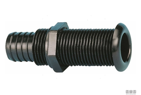 Passascafo pipe d25mm nero 