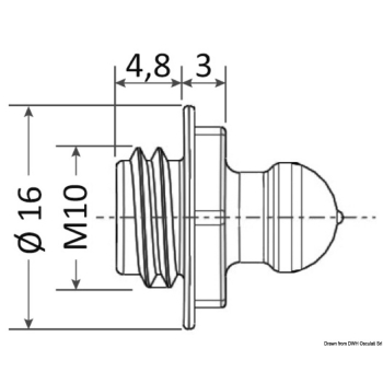 Perno filettato corto/corto pallina standard 