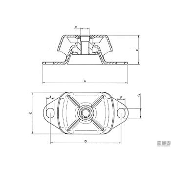 Perno supporto antivibrante m12/m16