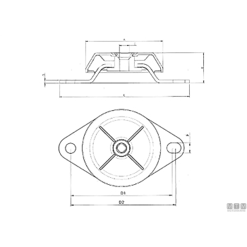 Perno supporto antivibrante m12/m16