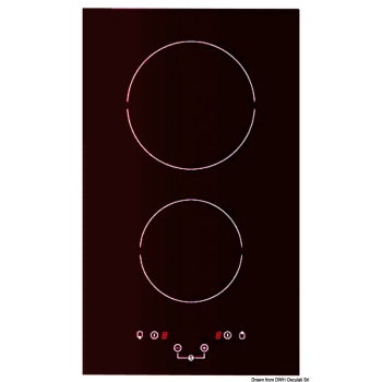 Piano cottura in vetroceramica 2 fuochi comandi touch-50.707.82