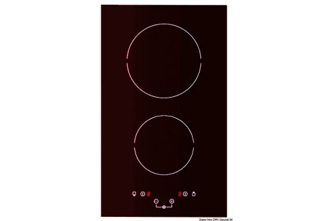 Piano cottura in vetroceramica 2 fuochi comandi touch-50.707.82