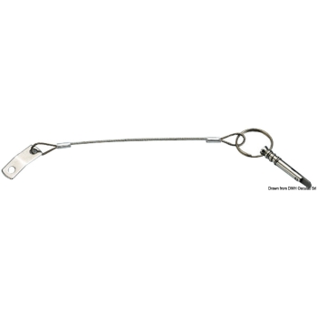 Piastra + cavo inox, con linguetta 