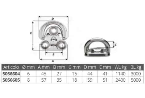 PIASTRA CON ANELLO Ø MM.6