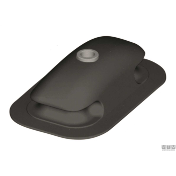 Piastra con perno scalmiera in gomma grigia