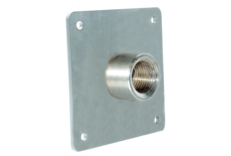 Piastra inox c/manicotto da 1'1/2