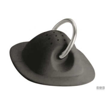 Piastra nera in gomma con anello inox