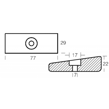 Piastrina fuoribordo 75/225 hp-xr6