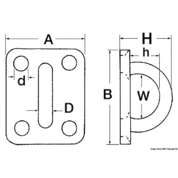 Piastrina inox filo mm 5 