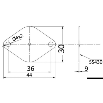 Piastrina inox magnetico adesiva 45x30 mm 