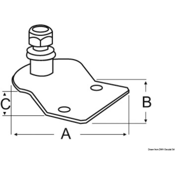 Piastrina inox sbalzo con perno 