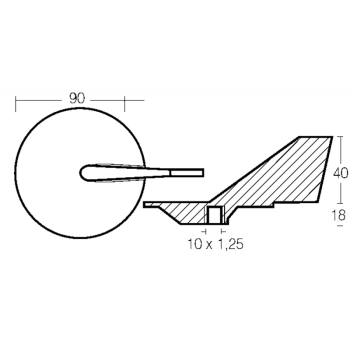 Pinna 40/90 hp in zinco