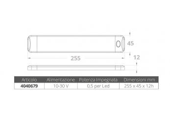 PLAFONIERA A LED BIANCI/BLU 10-30V