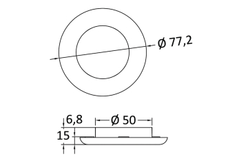 Plafoniera LED da incasso SOLE ghiera dorata 