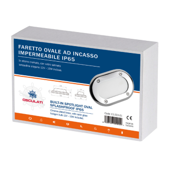 Plafoniera Led incasso ottone cromato 12V 20W 