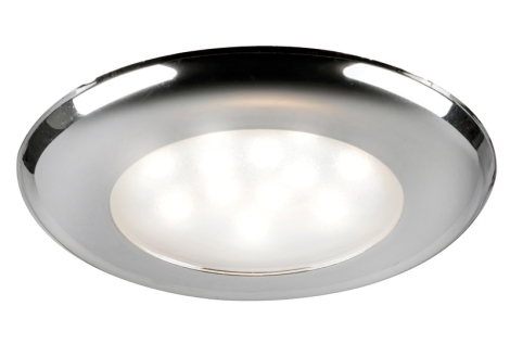 Plafoniera LED incasso SOLE ghiera cromata switch 