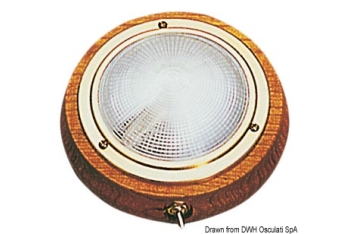 Plafoniera ottone e teak 145 mm 