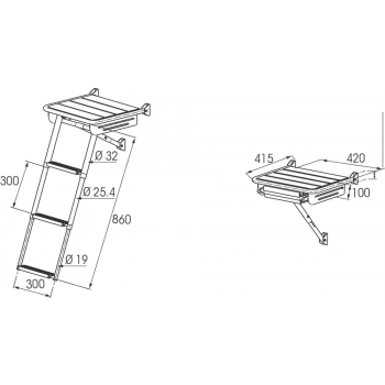 PLANCETTA CM.42X42 C/SCALETTA