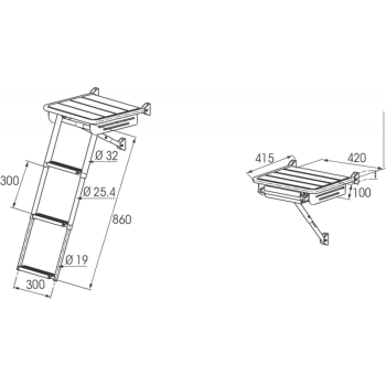 Plancetta cm.42x42 c/scaletta