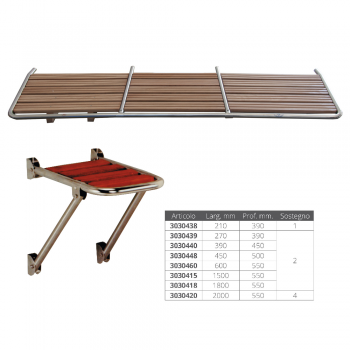 Plancetta di Poppa Acciaio Inox e legno Marino