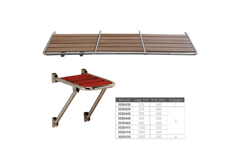 Plancetta di Poppa Acciaio Inox e legno Marino