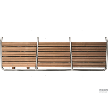 Plancia di poppa large 175x55cm acciaio inox e legno