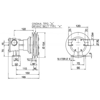 Pompa a girante elastica pm 36 em