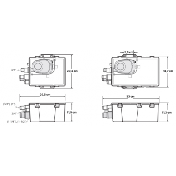 Pompa a pozzetto per docce 750gph
