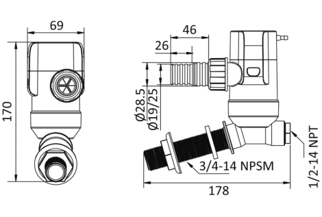 Pompa aeratrice Europump Next Gen 24V verticale  