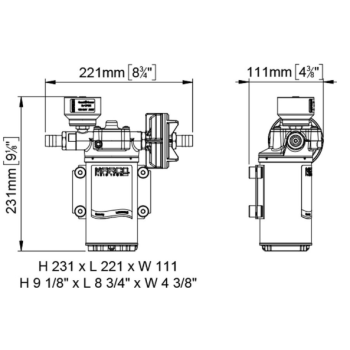 Pompa con Controllo Elettronico Marco Ingranaggi in PEEK UP6/E 12/24 V