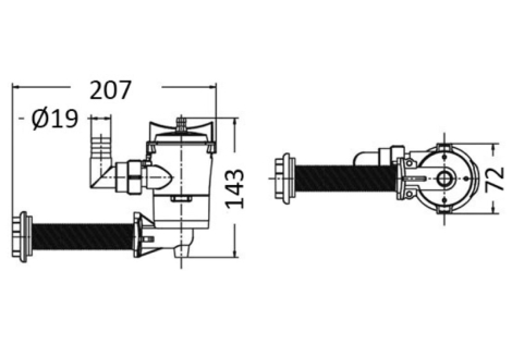 Pompa Europump a paratia 90° per pescato 