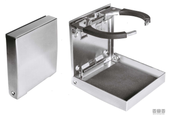 Portabicchiere pieghevole inox< 
