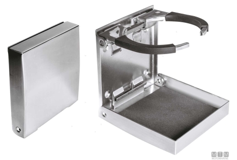Portabicchiere pieghevole inox< 