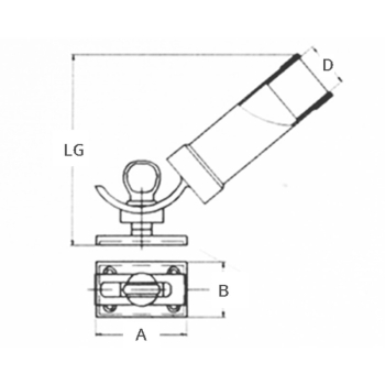 Portacanna inox 316 orientabile