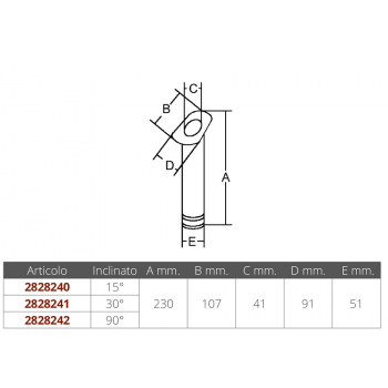 PORTACANNA INOX INCLINATO 15°