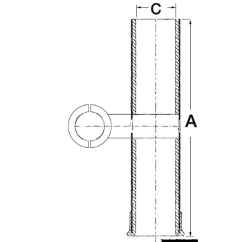 Portacanne Ultra in inox per tubi da 25 a 31,8 mm 