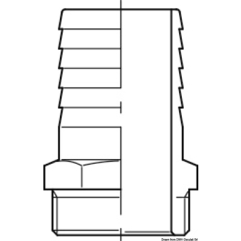 Portagomma maschio in bronzo 1/4" x 10 