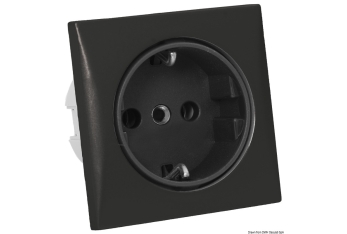 Presa AC 220 V tipo Schuko nera 
