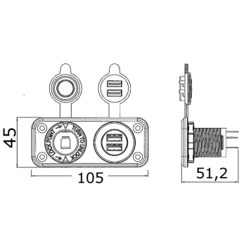 Presa accendisigari + doppia USB 