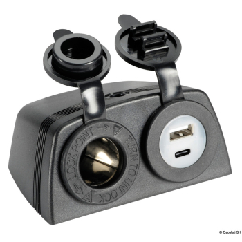 Presa accendisigari + USB-A + USB-C con carenatura 