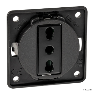 Presa corrente Italia nero antracite 