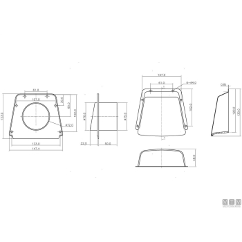 Presa d'aria 150x120mm inox