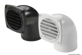Presa d'aria ABS con collare 90° mm 92 x 92 bianca 