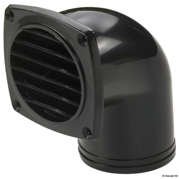 Presa d'aria ABS con collare 90° mm 92 x 92 nera 