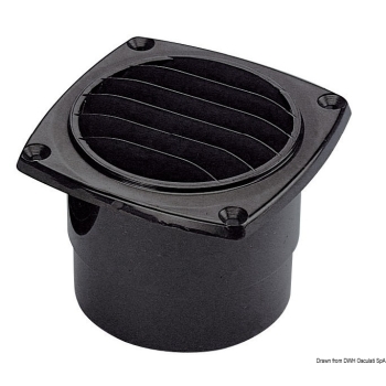 Presa d'aria ABS con collare mm 126 x 126 nera 