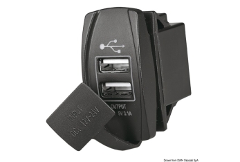 Presa doppia USB-A più voltmetro 