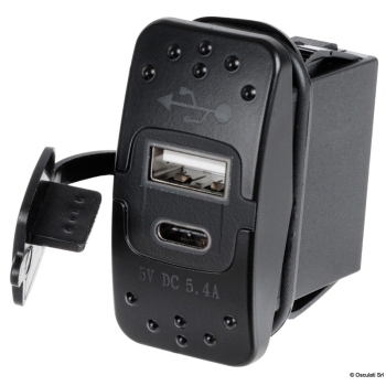Presa femmina USB-A più USB-C 