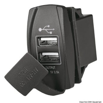 Presa femmina USB-A più USB-C 