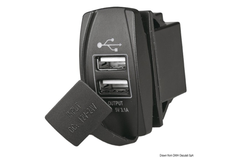 Presa femmina USB-A più USB-C 